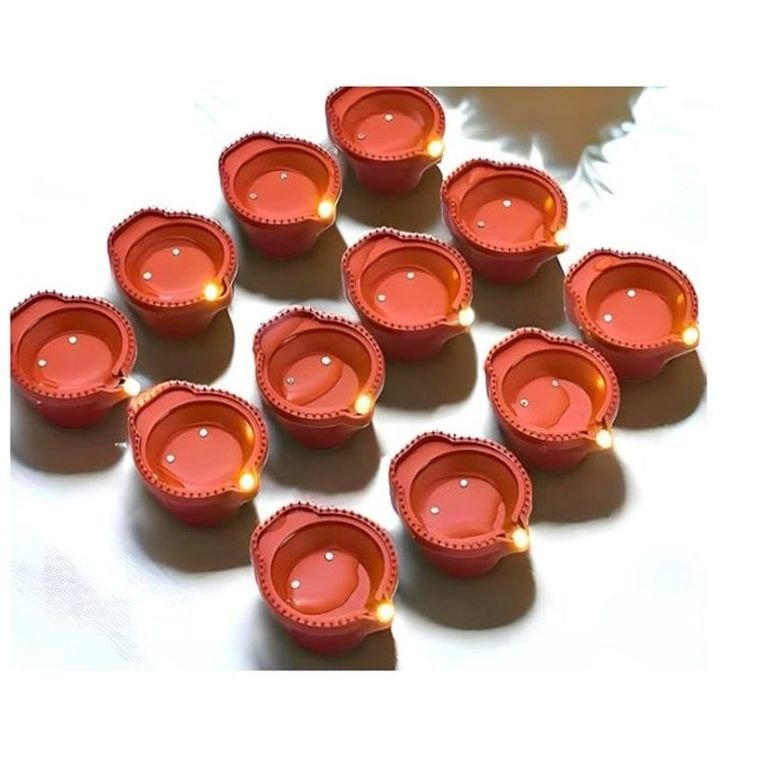 Water-Sensor Flameless Smokeless LED Diyas — Mega Pack of 24
