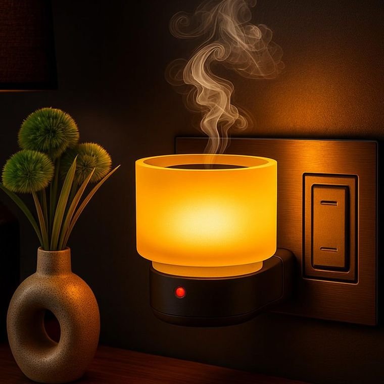Electric Plug-In Kapoor Dani Camphor Diffuser & Warm Mandir Night Lamp