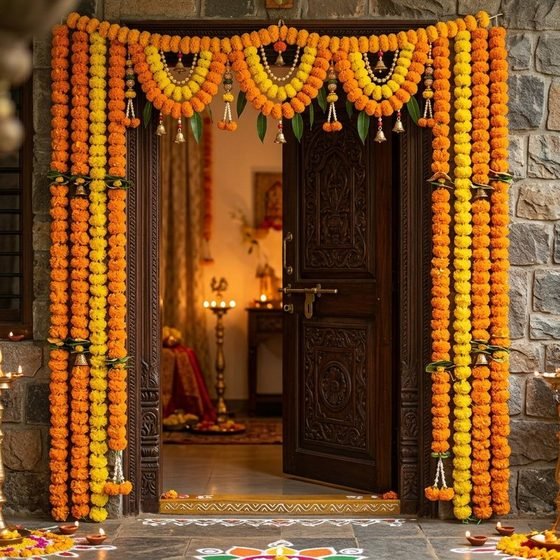 Artificial Marigold Toran (Set of 2)